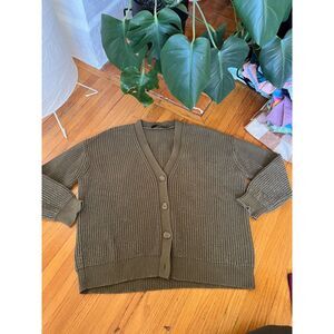 Jenni Kayne Cotton Cocoon Cardigan in Sage
